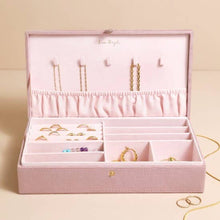 Load image into Gallery viewer, Quilted Velvet Large Jewellery Box in Pink
