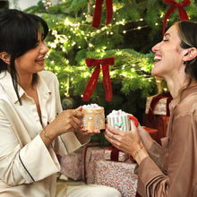 Load image into Gallery viewer, Ceramic Holly Stripe and Bow Christmas Mug