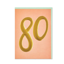 Load image into Gallery viewer, Age 80 Card - Gold Foil Print