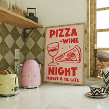Load image into Gallery viewer, Pizza and Wine Kitchen Print