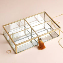 Load image into Gallery viewer, Large Glass Jewellery Box in Gold