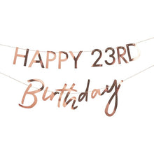 Load image into Gallery viewer, Customisable Milestone Rose Gold Birthday Banner