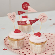 Load image into Gallery viewer, Valentines Cupcake Toppers Decoration Kit