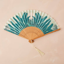 Load image into Gallery viewer, Small Folding Fan in Teal
