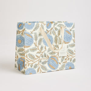 Hand Block Printed Gift Bags | Blue Stone (Medium)