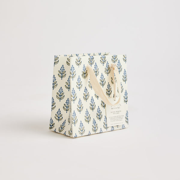 Hand Block Printed Gift Bags | Blue Stone (Small)
