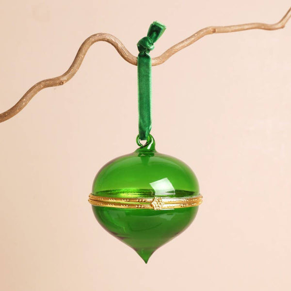 Green Glass Opening Bauble