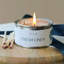 Load image into Gallery viewer, Fresh Linen Paint Pot Candles in Tins
