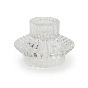 Two Way Glass Tealight/Taper Candle holder