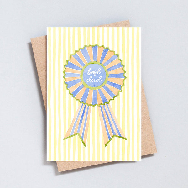 Best Dad Rosette Greeting Card