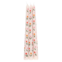 Load image into Gallery viewer, Set of 3 Spring Tulip Print Taper Candles
