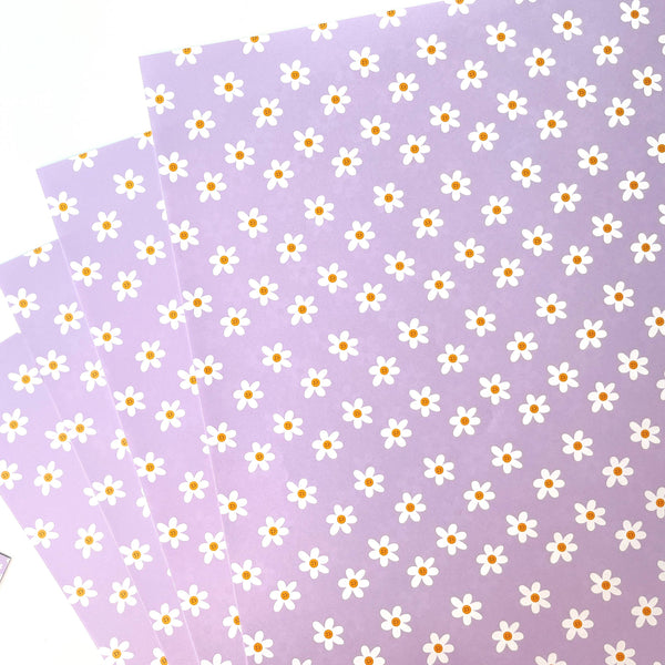 Lilac Daisy Birthday Wrapping Paper