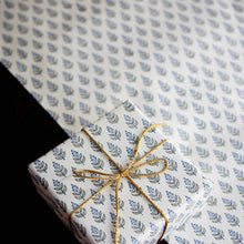 Load image into Gallery viewer, Hand Block Printed Gift Wrap Sheets - Buti Blue Stone
