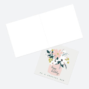Nan Birthday Card - Blush Modern Floral - Vase