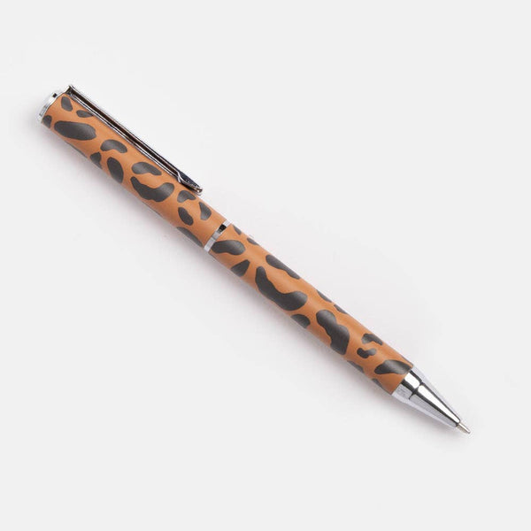 Tan Leopard Boxed Pen