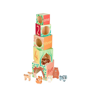 Woodland Wooden Stacking Cubes