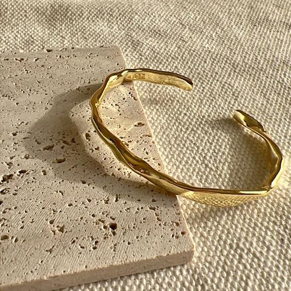 Gold Hammered Bangle