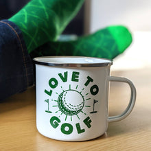 Load image into Gallery viewer, Gentlemen&#39;s Emporium Enamel Mug &amp; Socks - Love To Golf
