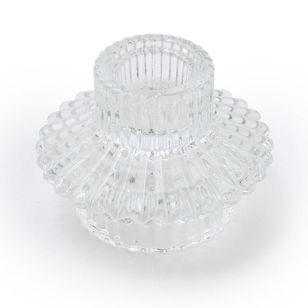 Two Way Glass Tealight/Taper Candle holder