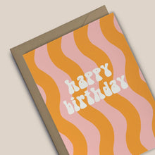 Load image into Gallery viewer, Happy Birthday | Orange and Pink Squiggle
