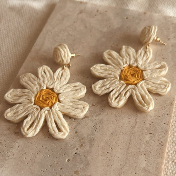 Raffia Flower Earrings