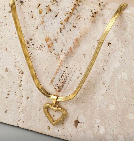 Hammered heart necklace