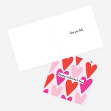 Load image into Gallery viewer, Valentine&#39;s Day Card - Falling Hearts
