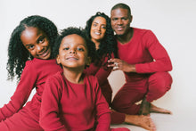 Load image into Gallery viewer, Claret Red Ribbed Lounge Set Unisex Pajama Pyjama Tracksuit
