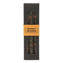 Load image into Gallery viewer, Set of 3 Black Folk Floral Print Taper Candles

