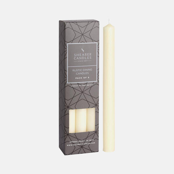 Ivory 10 inch Dinner Candles x 6