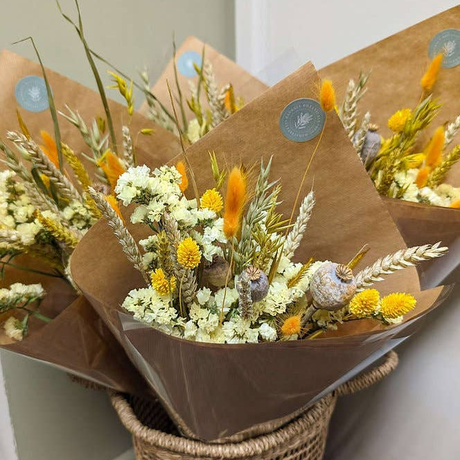 Yellow Dried Flower Arrangements