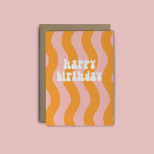 Load image into Gallery viewer, Happy Birthday | Orange and Pink Squiggle
