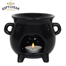 Load image into Gallery viewer, Gothic Black Cauldron Halloween Oil Burner and Wax Warmer
