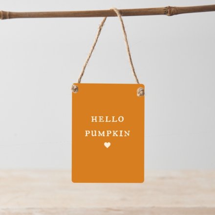 Hello Pumpkin - Mini Metal Sign