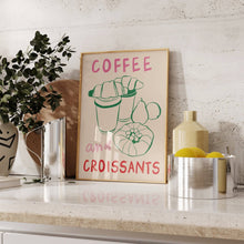 Load image into Gallery viewer, Coffee &amp; Croissants Kitchen Print
