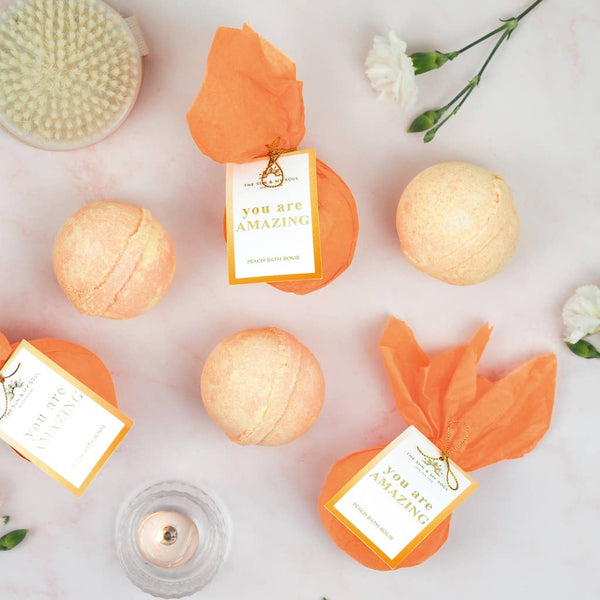 Amazing Uplifting Bath Bomb Gift⎜Peach Luxury Bath Bomb Soak