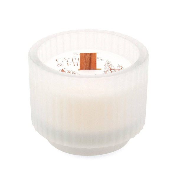 Paddywax Cypress & Fir Frosted Glass Candle & Wood Wick