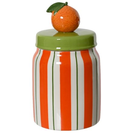 Ceramic Orange Storage Jar 17.6 cm