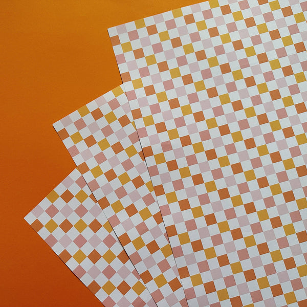 Sunset Checkerboard Wrapping Paper