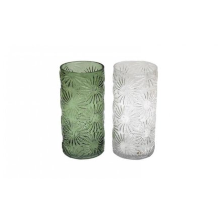 Flower Embossed Vase 25cm