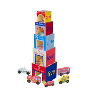 Emergency Services Wooden Stacking Cubes