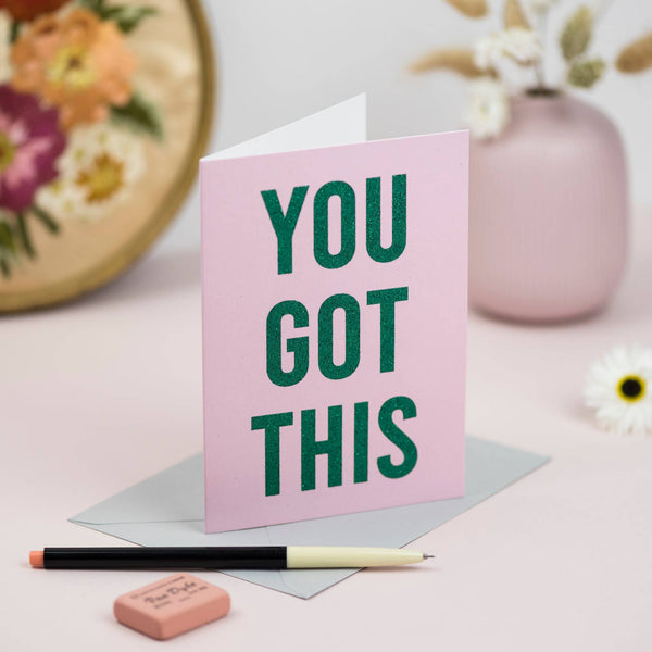 'You Got This' Motivational Card with Biodegradable Glitter
