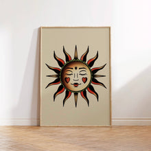 Load image into Gallery viewer, Whimsical Sun Traditional Tattoo Print Poster

