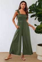 Load image into Gallery viewer, Frill Detail Strappy Jumpsuit In Olive
