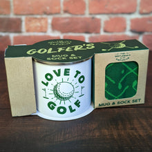 Load image into Gallery viewer, Gentlemen&#39;s Emporium Enamel Mug &amp; Socks - Love To Golf
