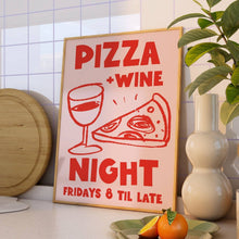 Load image into Gallery viewer, Pizza and Wine Kitchen Print
