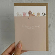 Load image into Gallery viewer, Farmyard Welcome to the World Baby Card | New Baby Cards
