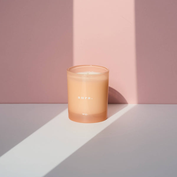 Aura Candle - White Woods & Amber Down