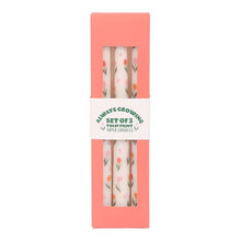 Load image into Gallery viewer, Set of 3 Spring Tulip Print Taper Candles
