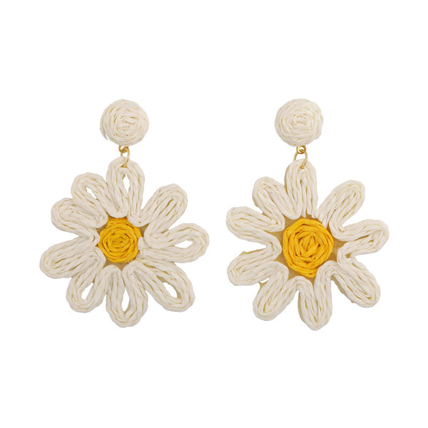 Raffia Flower Earrings